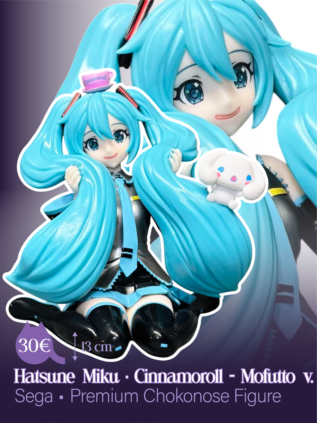Hatsune Miku x Cinnamoroll - Premium Chokonose Figure - Mofutto ver.