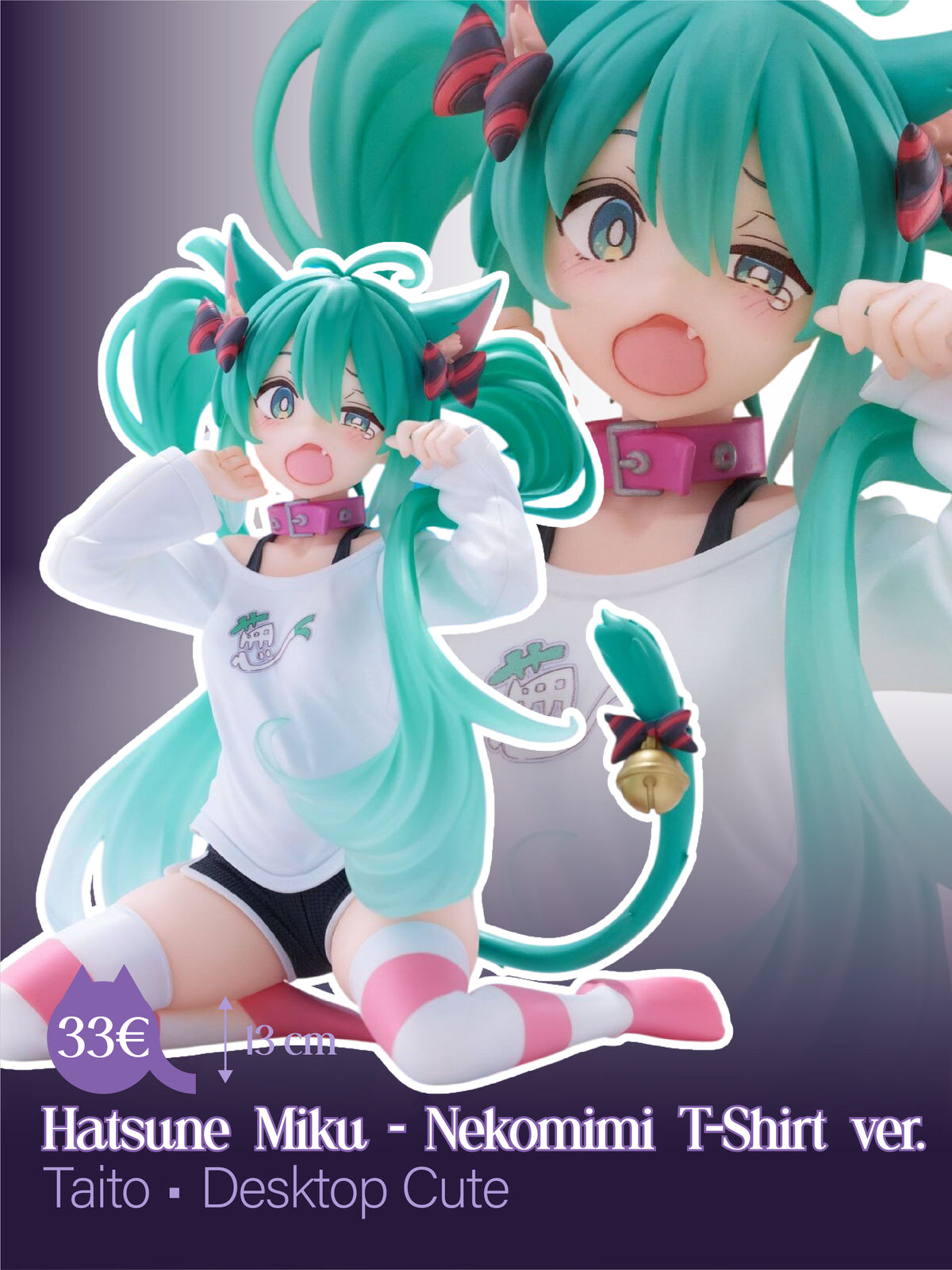 Hatsune Miku - Desktop Cute - Nekomimi T-Shirt ver.